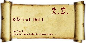 Kárpi Deli névjegykártya